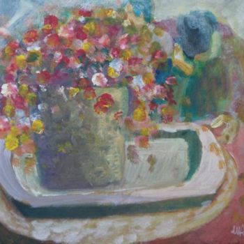 Pintura intitulada "fiori nel soggiorno" por Maurizio Aprea, Obras de arte originais