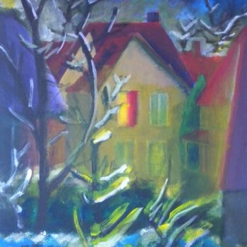 Painting titled "notte d'inverno in…" by Maurizio Aprea, Original Artwork