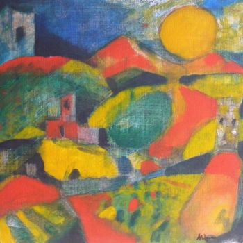 Painting titled "paesaggio toscano" by Maurizio Aprea, Original Artwork