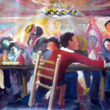 Painting titled "La cena 2" by Maurizio Aprea, Original Artwork, Acrylic