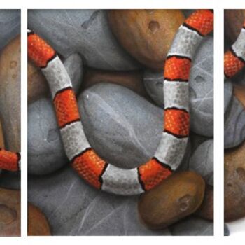 Painting titled "snaking" by Maurizio Giarnetti, Original Artwork, Oil