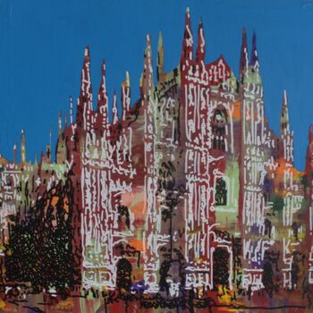 Painting titled "Milan Cathedral" by Mauro Carmelo Scacciaferro, Original Artwork, Acrylic