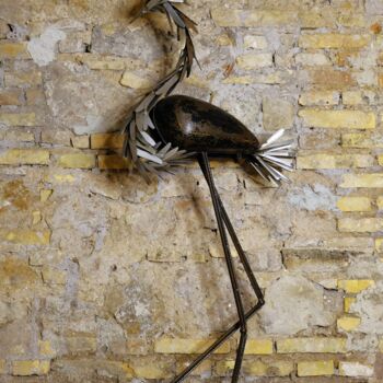 Escultura titulada "Fenicottero" por Mauro Mangiafico (MalloLab), Obra de arte original, Metales