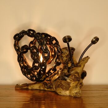 Sculpture titled "Lumaca" by Mauro Mangiafico (MalloLab), Original Artwork, Metals