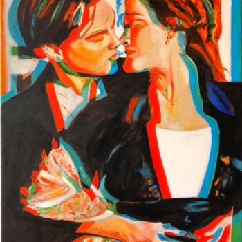 Painting titled "Jack e Rose 3d" by Mauro Ravera, Original Artwork, Oil