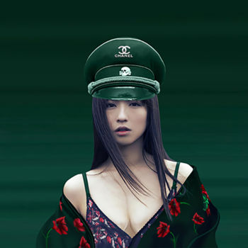 Arte digitale intitolato "Omaggio a Chanel" da Mauro Rosso, Opera d'arte originale, Fotomontaggio