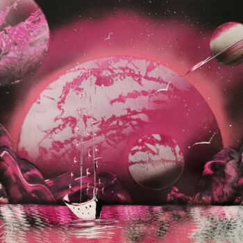 "Pink Planets" başlıklı Tablo Mauro Sposito tarafından, Orijinal sanat, Sprey boya