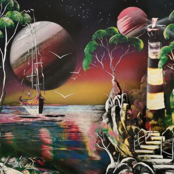 Pittura intitolato "Lighthouse 2" da Mauro Sposito, Opera d'arte originale, Spray