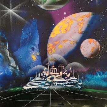 Schilderij getiteld "Space base" door Mauro Sposito, Origineel Kunstwerk, Graffiti