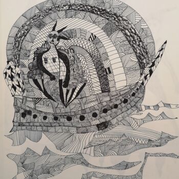 Drawing titled "Jolly" by Mauro Sposito, Original Artwork, Gel pen