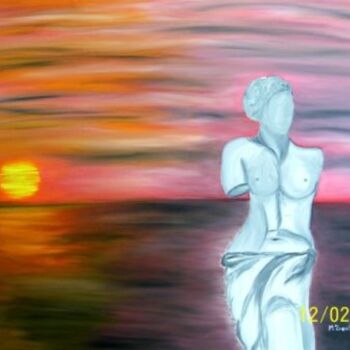 Painting titled "L'alba" by Mauro Trentini, Original Artwork, Oil