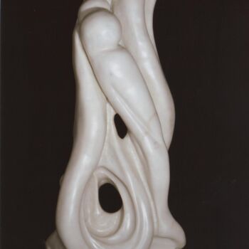 「Cercare protezione」というタイトルの彫刻 Mauro Vaccaiによって, オリジナルのアートワーク, ストーン