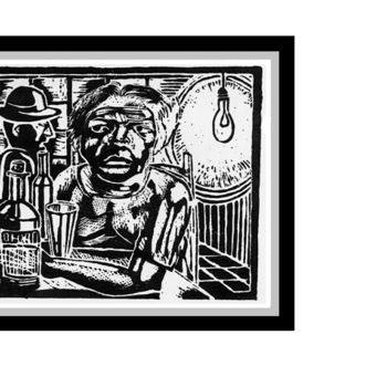 Prenten & gravures getiteld "O bodegueiro.png" door Maurito, Origineel Kunstwerk, Xylograaf