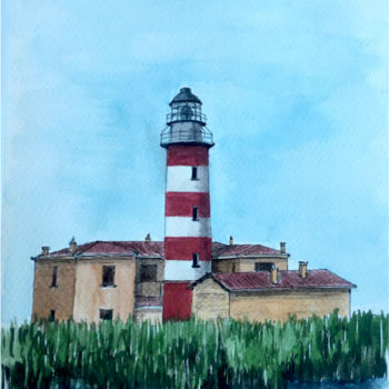 Painting titled "faro-di-goro.jpeg" by Artkimau, Original Artwork, Watercolor