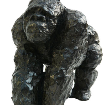 Sculpture titled "Gorille" by Mauvisseau-Bordin, Original Artwork, Bronze