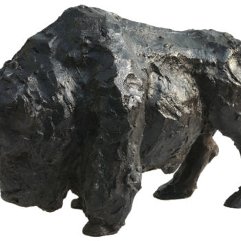 Sculpture intitulée "Bison" par Mauvisseau-Bordin, Œuvre d'art originale, Bronze