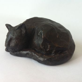 Sculpture titled "Chat" by Mauvisseau-Bordin, Original Artwork, Bronze