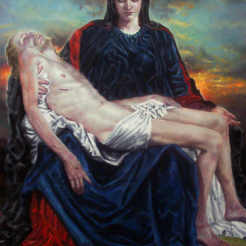 Painting titled "LA PIEDAD" by Rene Martinez Valadez, Original Artwork, Other