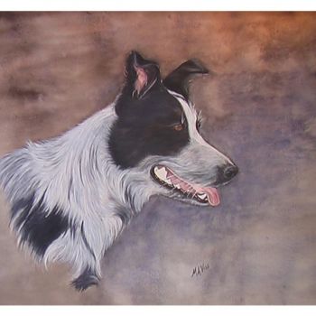 Painting titled "Darwin Dog" by Margaret Voss, Original Artwork
