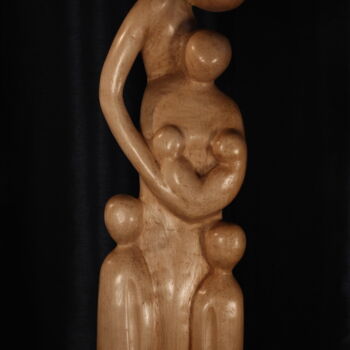 Escultura intitulada "Jumeaux" por Max Bernard, Obras de arte originais, Madeira