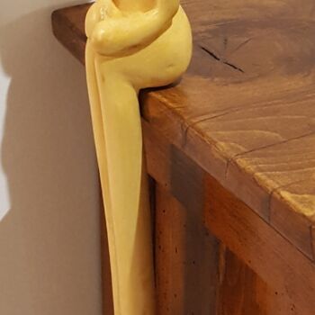 Sculpture titled "Rêveuse ... au bord…" by Max Bernard, Original Artwork, Wood