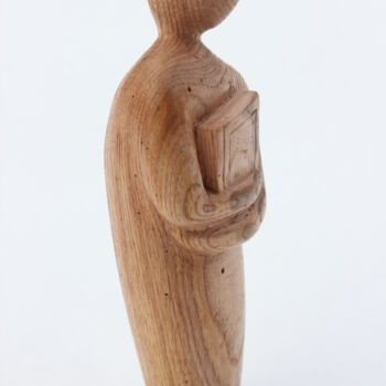 Sculpture titled "Mon livre préféré" by Max Bernard, Original Artwork, Wood