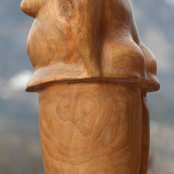 Sculpture titled "Pesante" by Max Bernard, Original Artwork, Wood