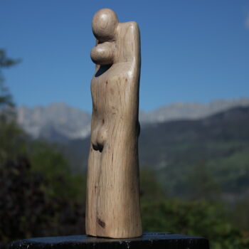 Skulptur mit dem Titel "Couple chataignier" von Max Bernard, Original-Kunstwerk, Holz