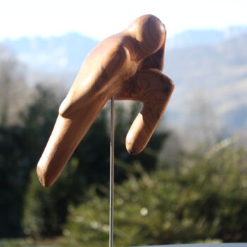 雕塑 标题为“Aïe !” 由Max Bernard, 原创艺术品, 木