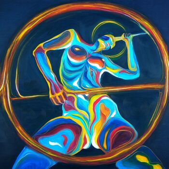 Картина под названием "Сварщица мира" - Max Bozhko, Подлинное произведение искусства, Масло
