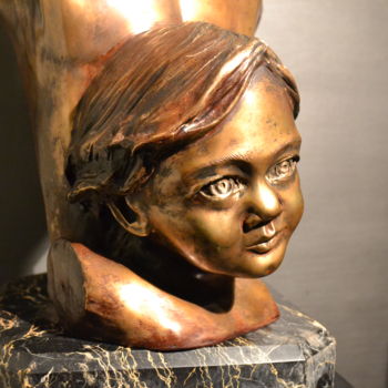 Sculpture titled "LA CHIAMATA DEGLI A…" by Max D'Avanzo Il Nolano, Original Artwork, Metals