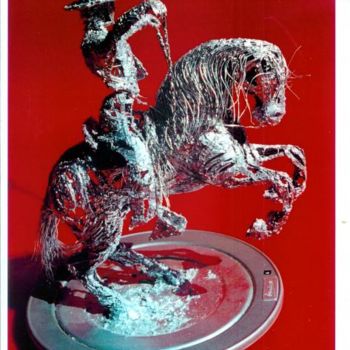Sculpture intitulée "Cavalier et sa mont…" par Max Dejardin, Œuvre d'art originale