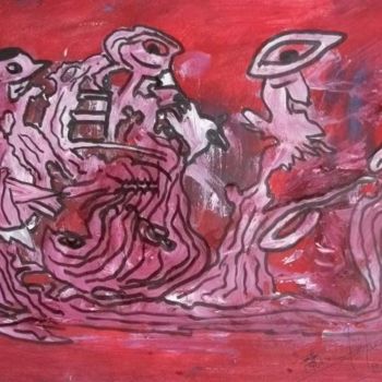 Pintura titulada "LA DANCE DU DIABLE" por Max-Denis Deperrois, Obra de arte original, Oleo