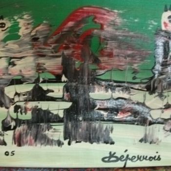 Painting titled "LA SOURIE ET L OURSE" by Max-Denis Deperrois, Original Artwork, Oil