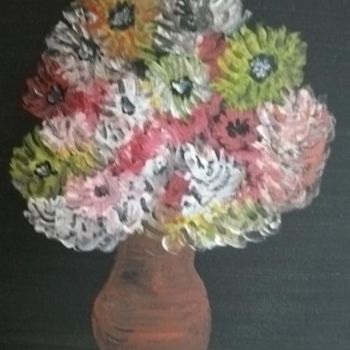 Painting titled "LES FLEURS" by Max-Denis Deperrois, Original Artwork, Oil