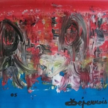 Painting titled "ABSTRAIT" by Max-Denis Deperrois, Original Artwork, Oil