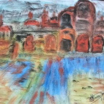 Painting titled "VENISE LA LAGUNE" by Max-Denis Deperrois, Original Artwork, Oil