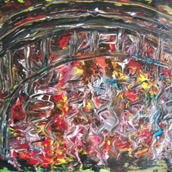 Malerei mit dem Titel "LE PONT JAPONAIS" von Max-Denis Deperrois, Original-Kunstwerk, Öl