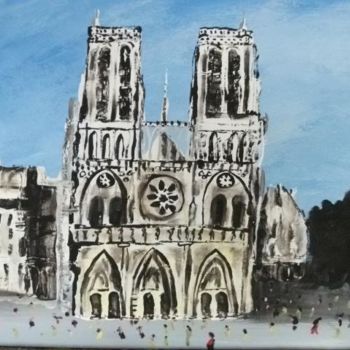 Painting titled "NOTRE DAME DE PARIS" by Max-Denis Deperrois, Original Artwork, Oil