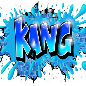 Drawing titled "Graffiti Kang" by Maxime Blachère, Original Artwork, Digital Painting