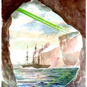 Peinture intitulée "Voyages Extraordina…" par Max Letamis, Œuvre d'art originale, Aquarelle