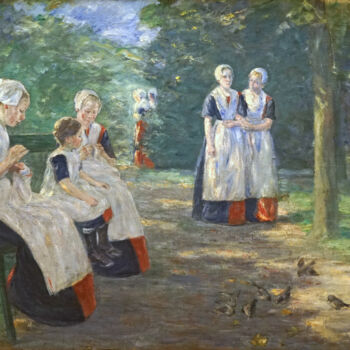 Peinture intitulée "Le jardin de l'orph…" par Max Liebermann, Œuvre d'art originale, Huile