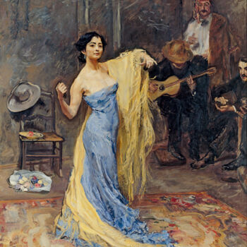 Pintura intitulada "Portrait de la dans…" por Max Slevogt, Obras de arte originais, Óleo