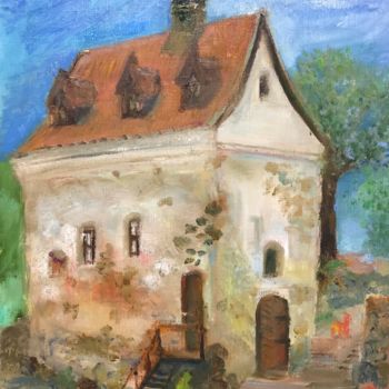 Peinture intitulée "Medieval house" par Max Trubachev (Art_TM_V), Œuvre d'art originale, Huile