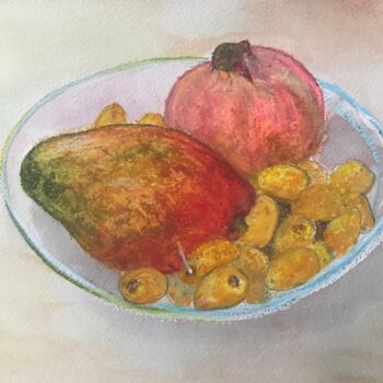 Рисунок под названием "Fruits in a bow" - Max Trubachev (Art_TM_V), Подлинное произведение искусства, Пастель
