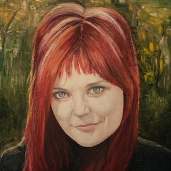 Painting titled "Портрет подруги жены" by Maksim Skvortsov, Original Artwork, Oil