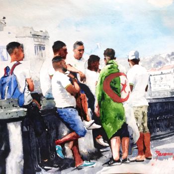 Painting titled "jeunesse revolution…" by Maxence Bignier, Original Artwork, Watercolor