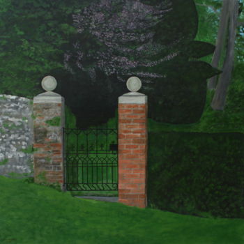 Картина под названием "Houghton Lodge Gard…" - Robert Harris, Подлинное произведение искусства, Масло