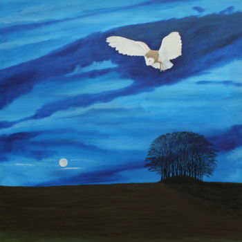 Pintura titulada "Hunters Moon" por Robert Harris, Obra de arte original, Oleo