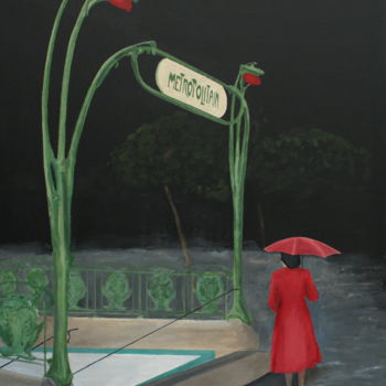 Картина под названием "Metro" - Robert Harris, Подлинное произведение искусства, Масло